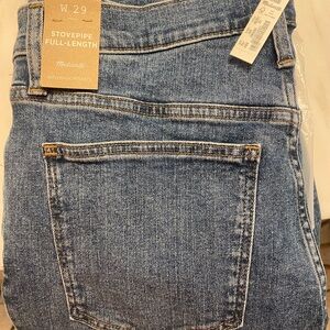 Madewell Stove pipe slit jeans NEW